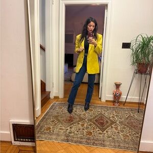 Danier Bright Yellow Leather Blazer - Tailored fit - Size XS